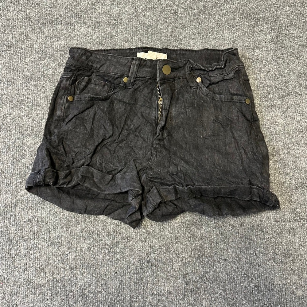 21 Denim Shorts Womens Size 27 Black Cuffed Hem Casual Summer Five Pocket